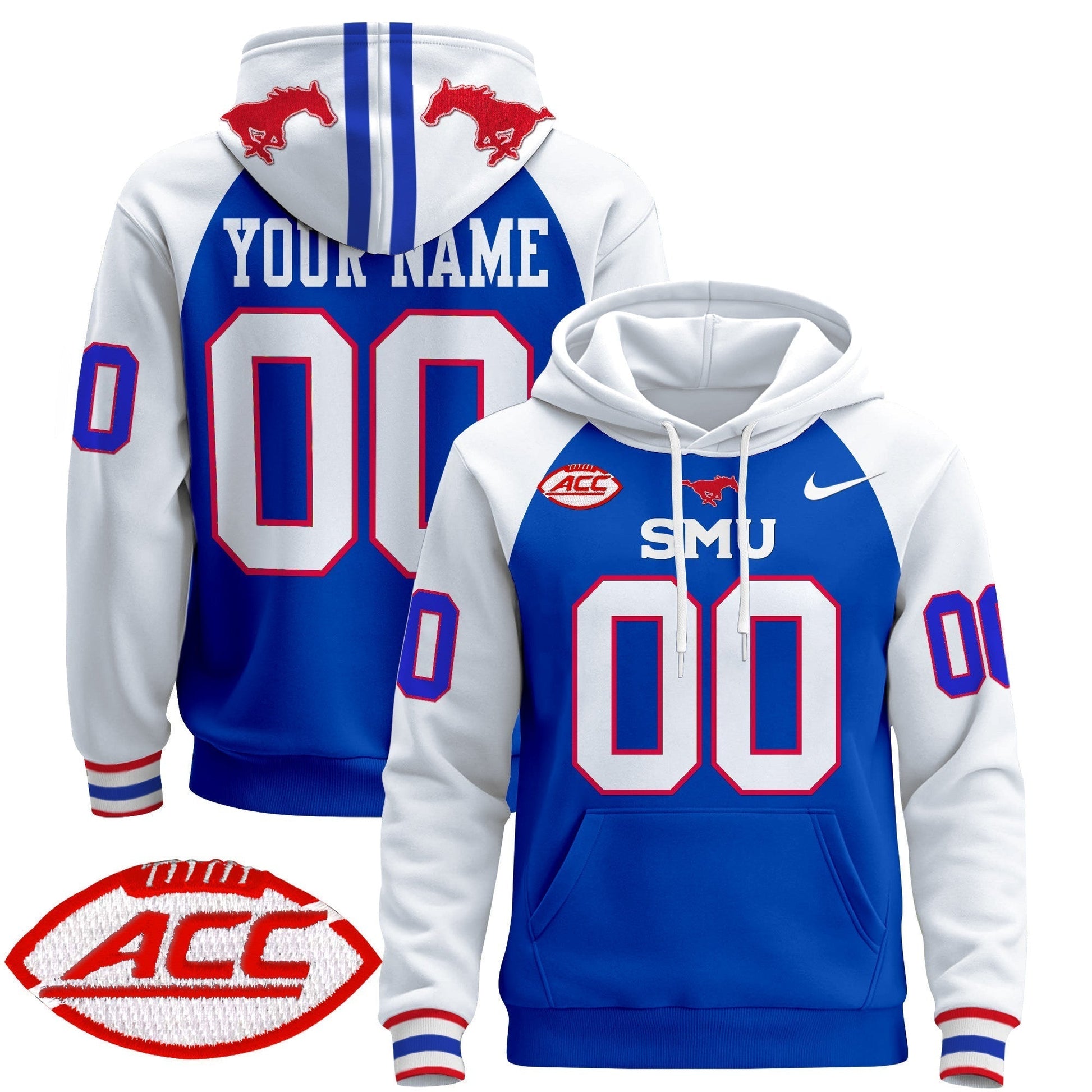 SMU Mustangs 2024 Custom Pullover Hoodie