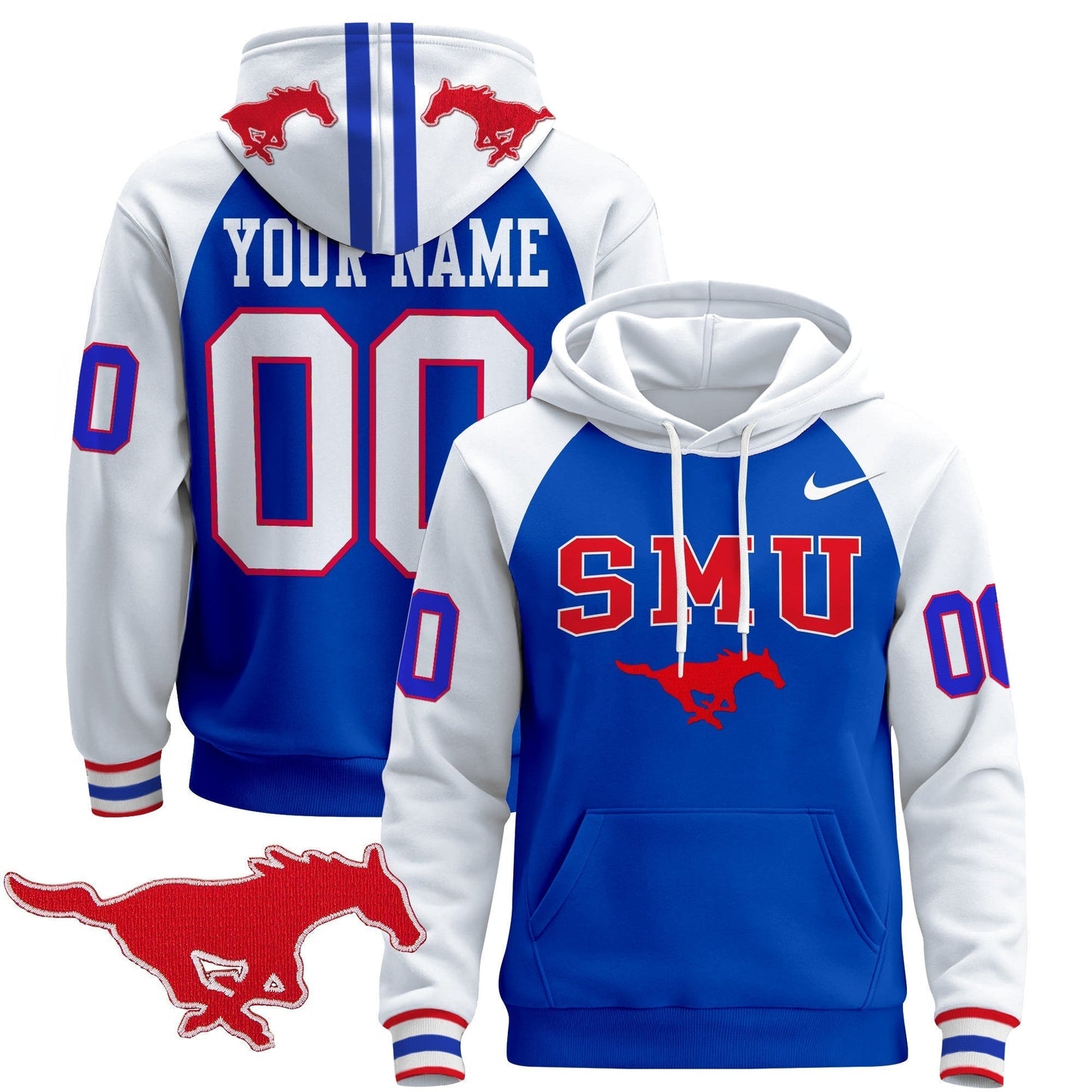 SMU Mustangs 2024 Custom Pullover Hoodie V2