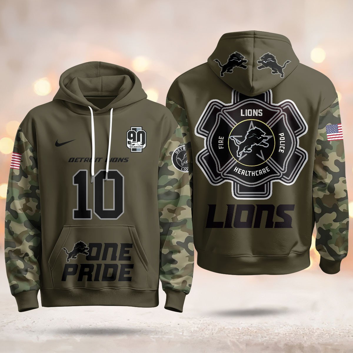 Custom Detroit Lions 2024 Pullover Hoodie