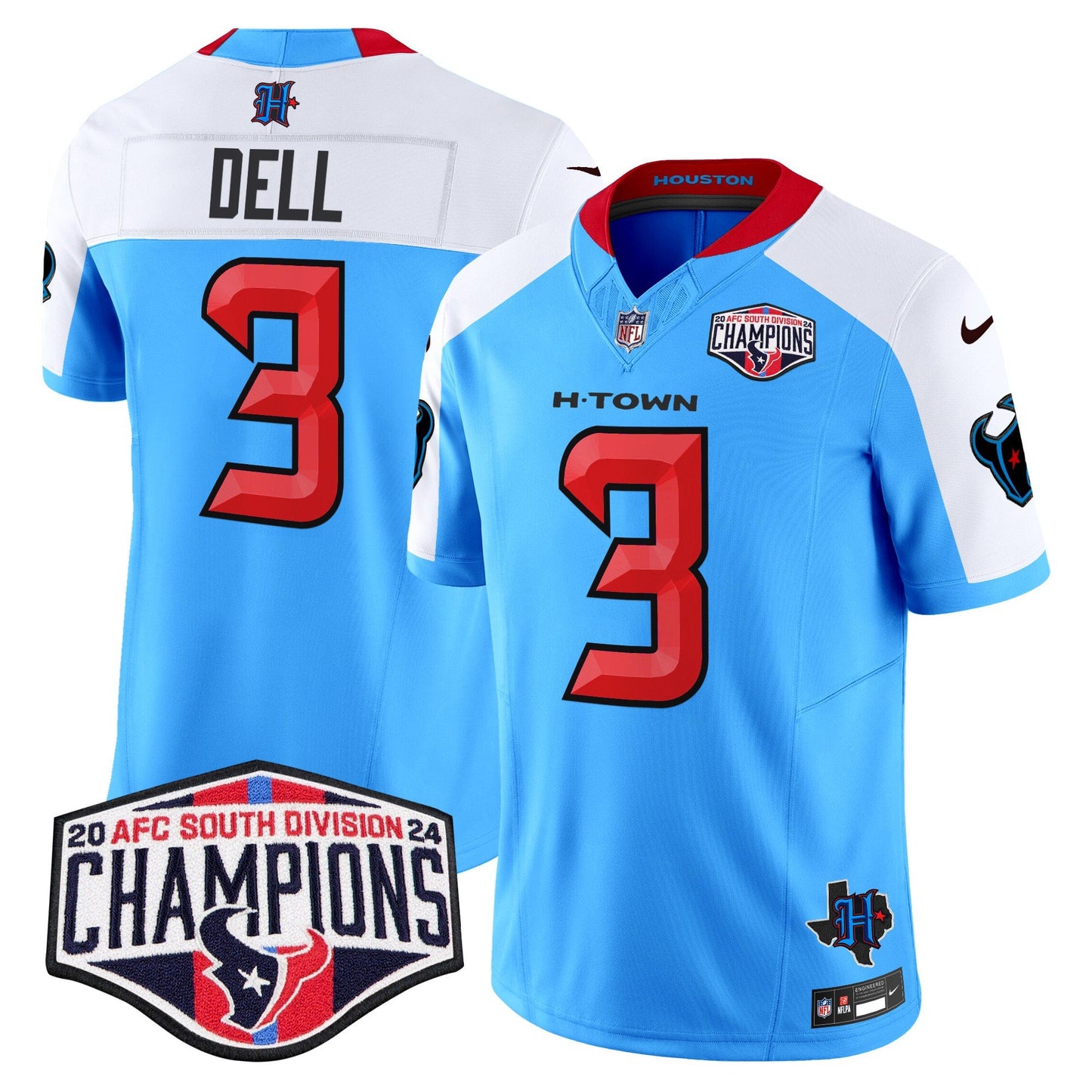 Houston Texans 2024 AFC South Division Champions Patch Vapor Limited Jersey - All Stitched