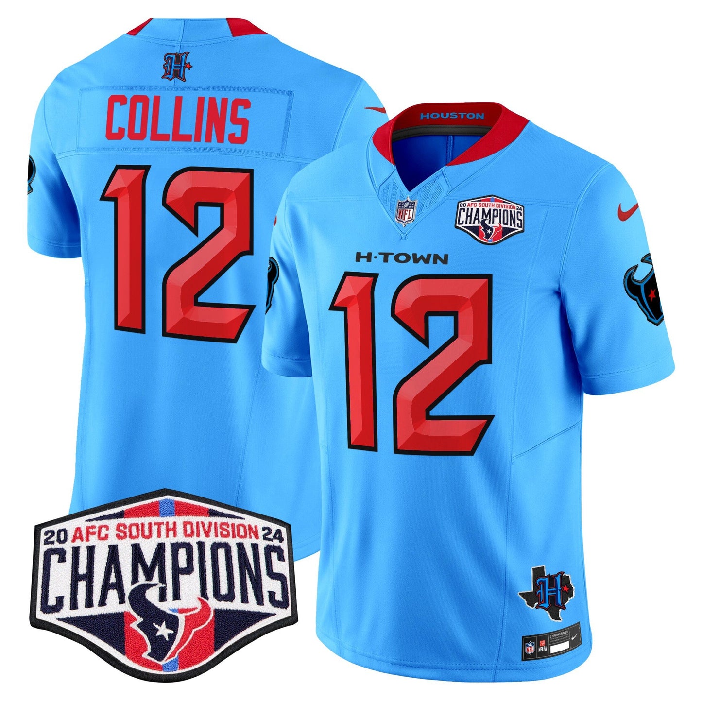 Houston Texans 2024 AFC South Division Champions Patch Vapor Limited Jersey - All Stitched