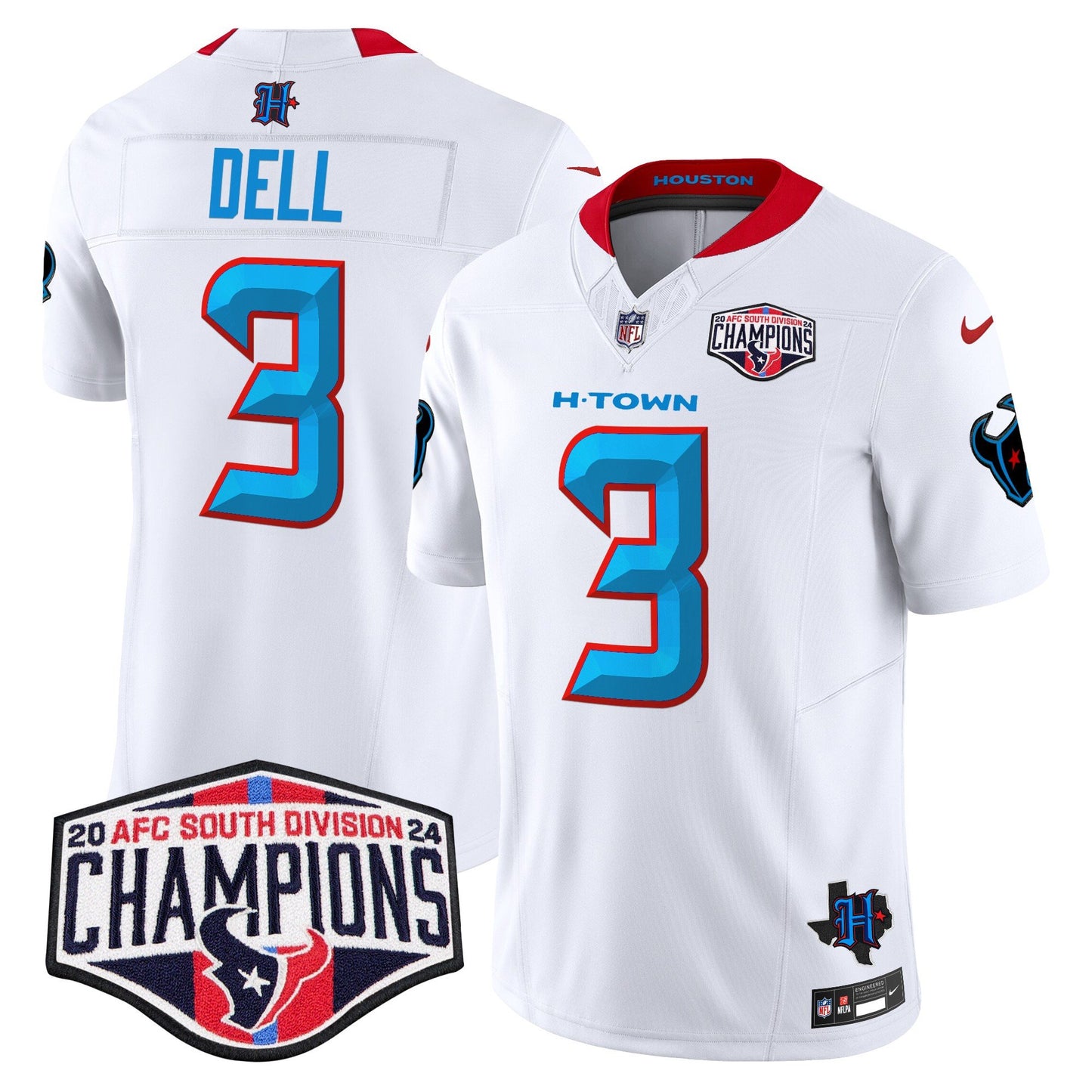 Houston Texans 2024 AFC South Division Champions Patch Vapor Limited Jersey - All Stitched