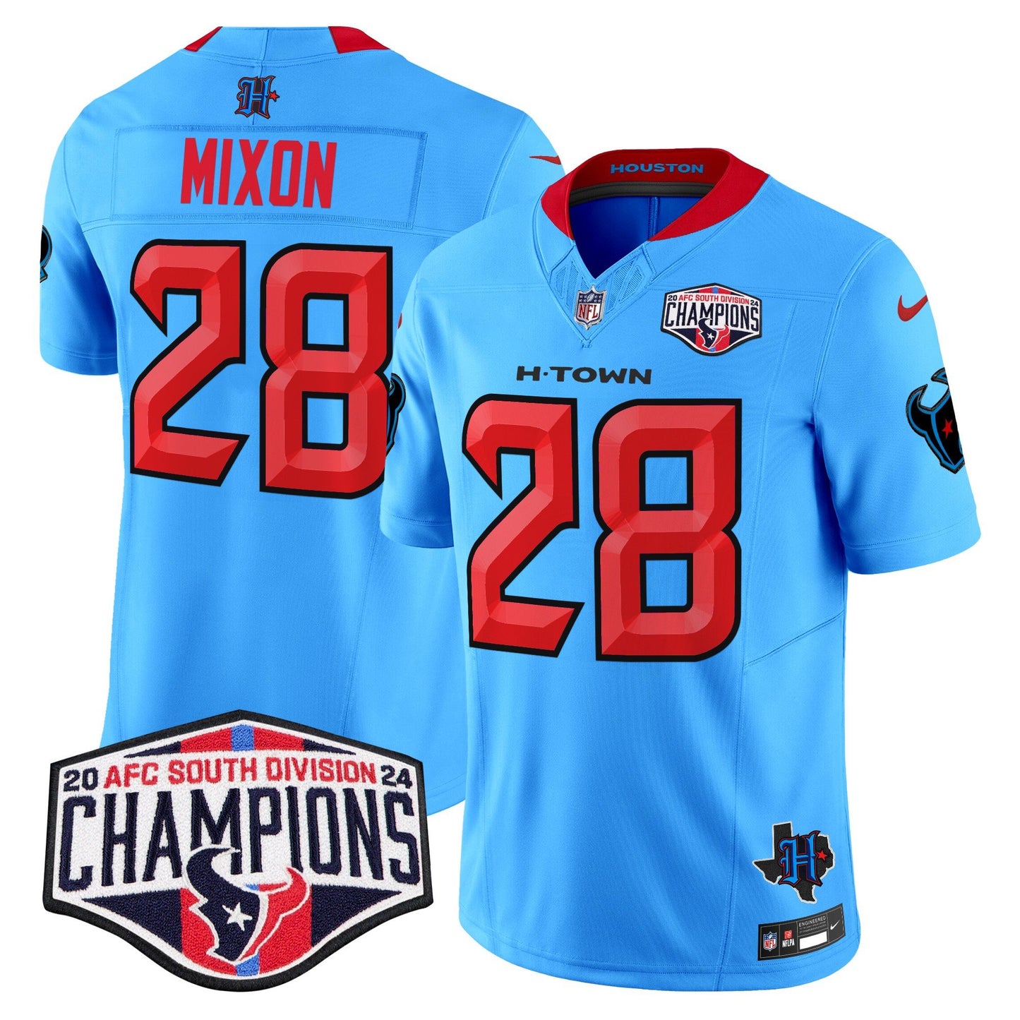 Houston Texans 2024 AFC South Division Champions Patch Vapor Limited Jersey - All Stitched