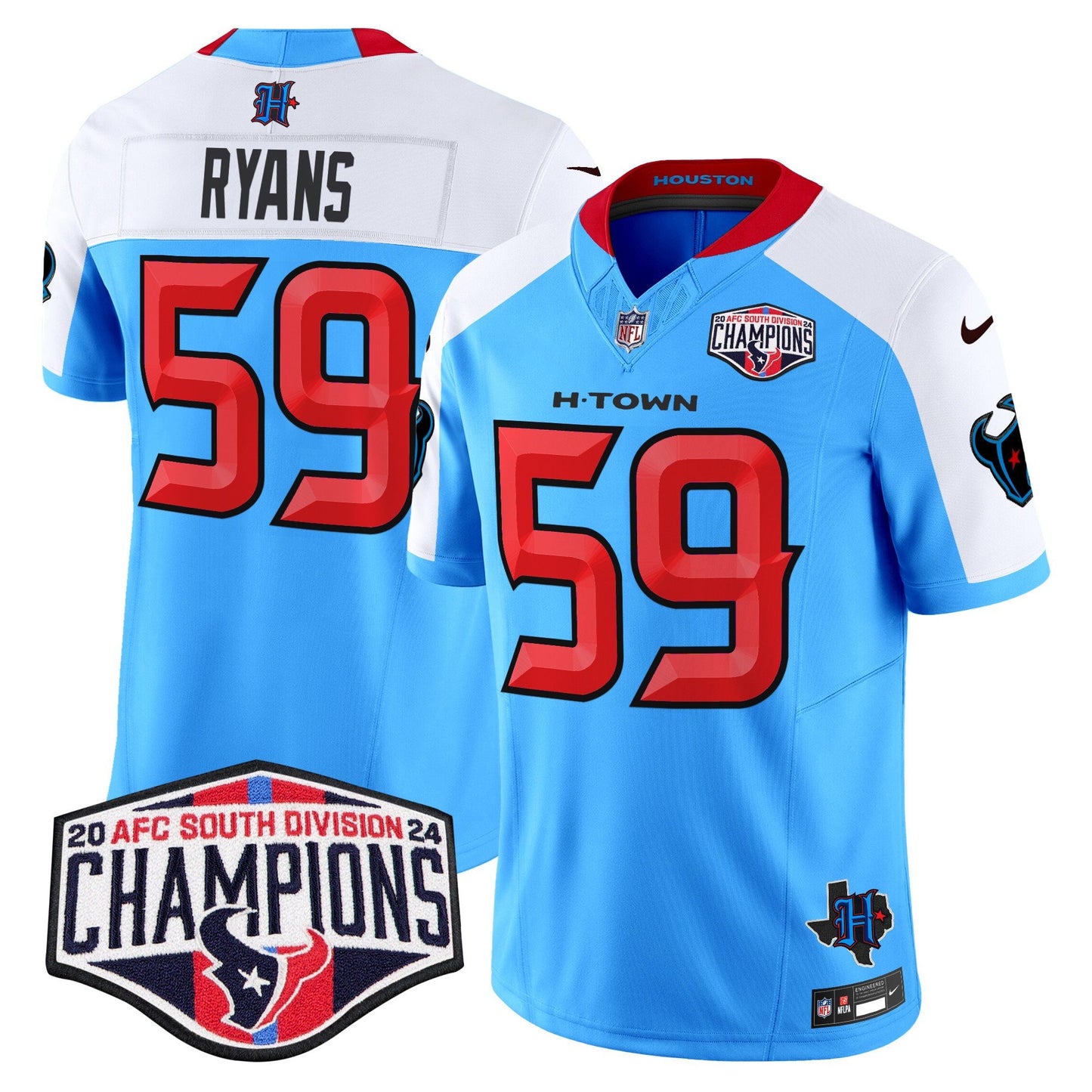 Houston Texans 2024 AFC South Division Champions Patch Vapor Limited Jersey - All Stitched