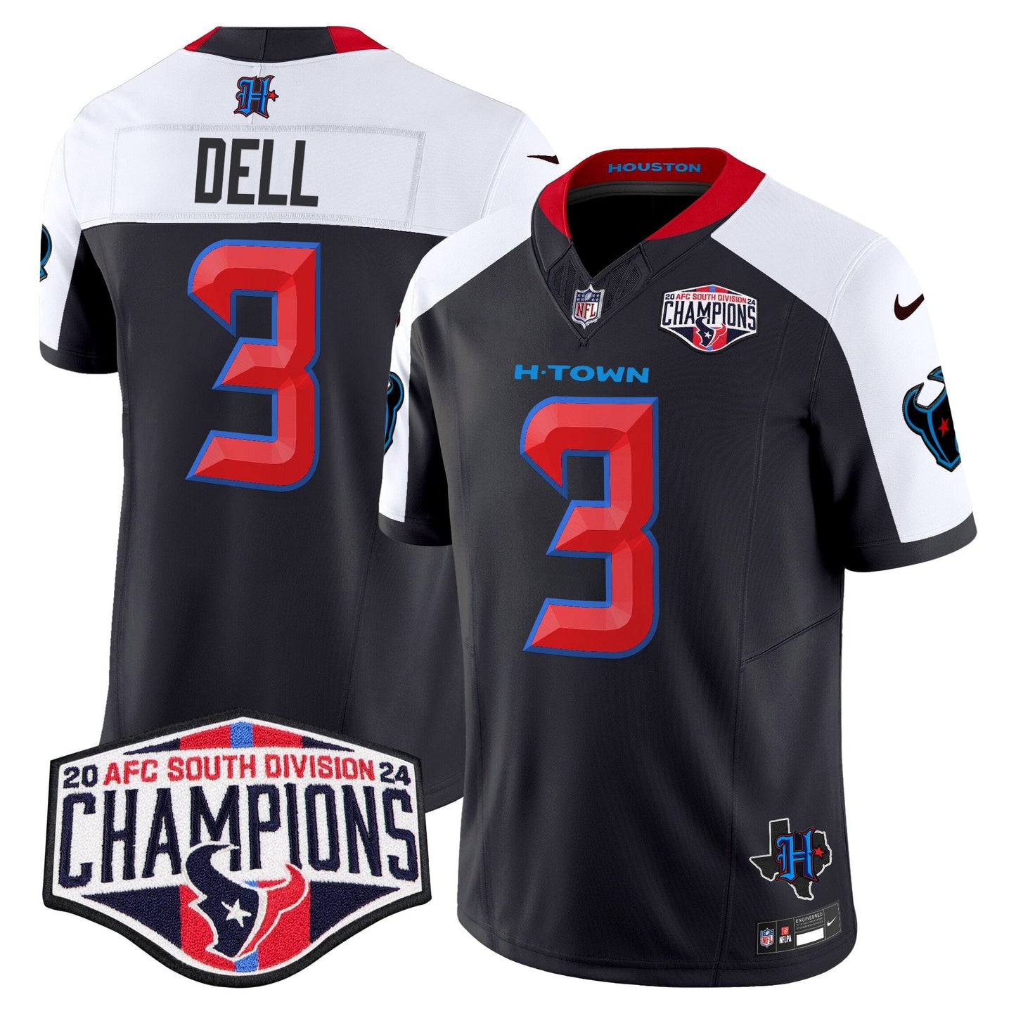 Houston Texans 2024 AFC South Division Champions Patch Vapor Limited Jersey - All Stitched