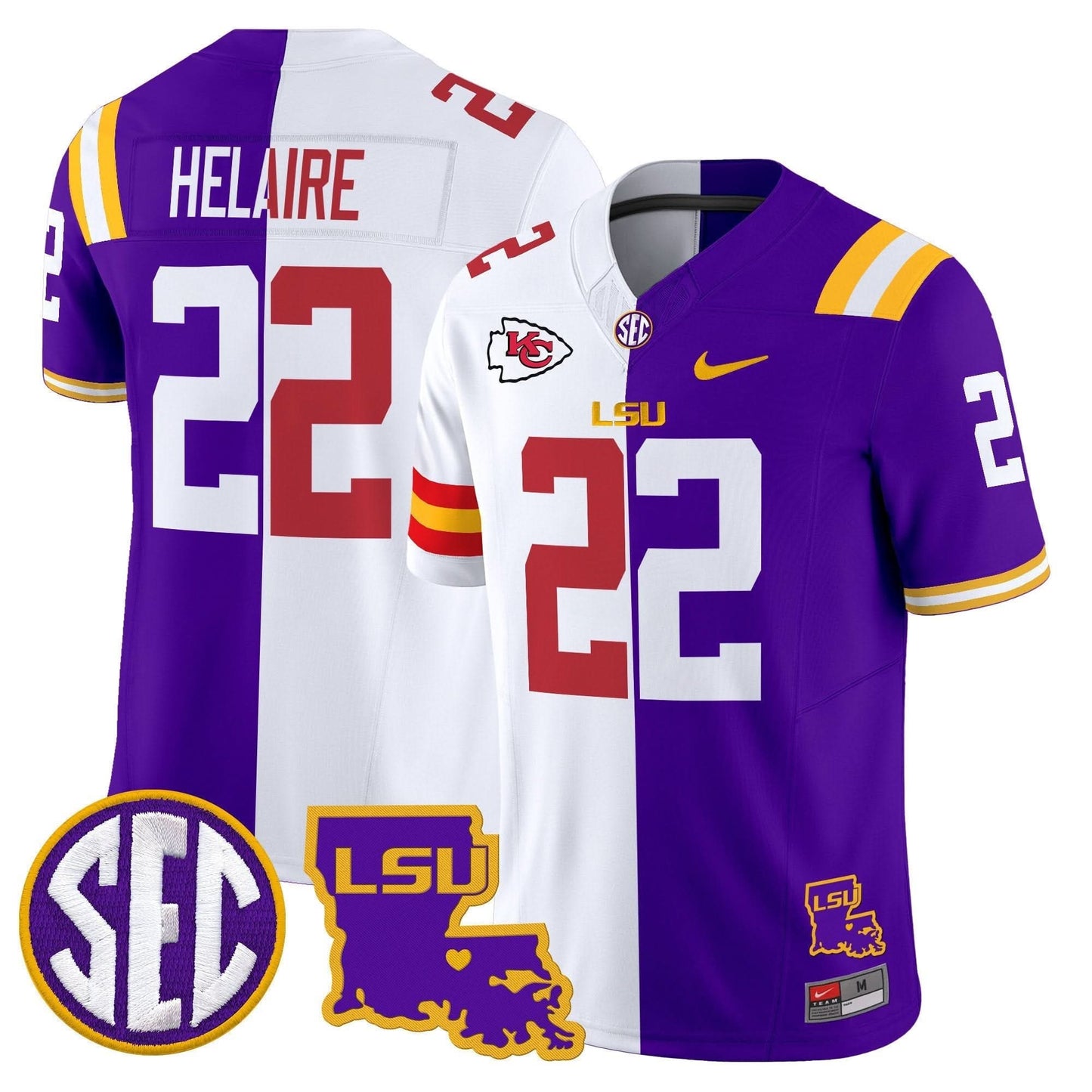 LSU Tiger Split Vapor Limited Jersey - All Stitched
