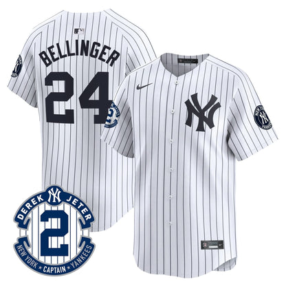 Men's Yankees Derek Jeter Patch Vapor Premier Limited Jersey - All Stitched