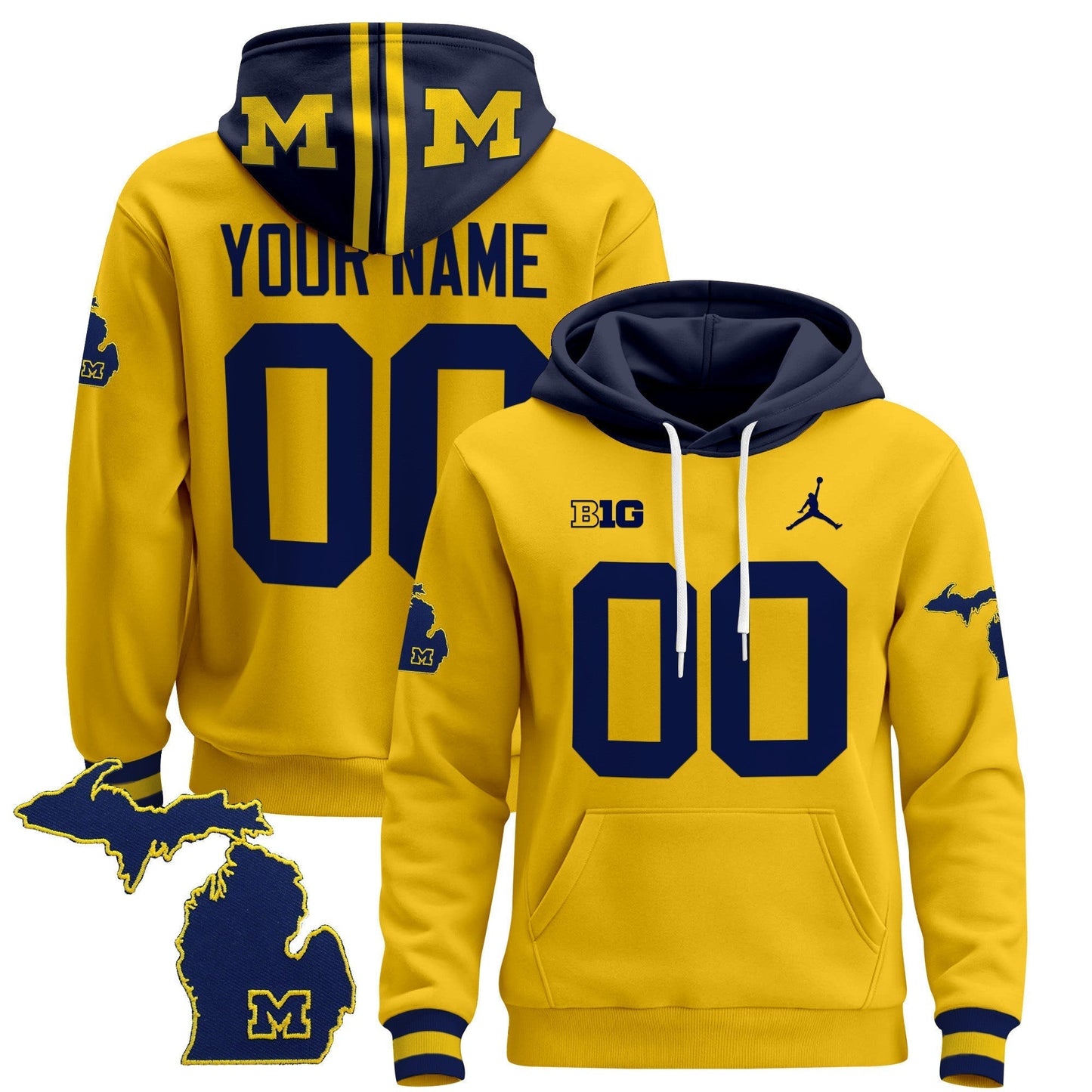 Michigan Wolverines 2024 Custom Pullover Hoodie
