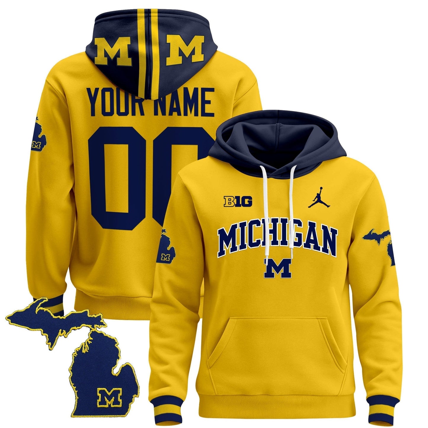 Michigan Wolverines 2024 Custom Pullover Hoodie V2