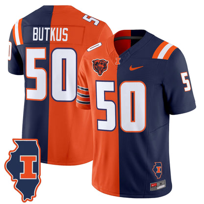 Illinois Fighting Illini Split Vapor Limited Jersey - All Stitched