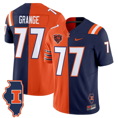 Illinois Fighting Illini Split Vapor Limited Jersey - All Stitched