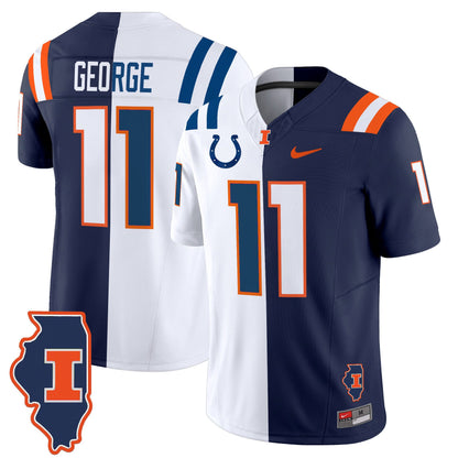 Illinois Fighting Illini Split Vapor Limited Jersey - All Stitched