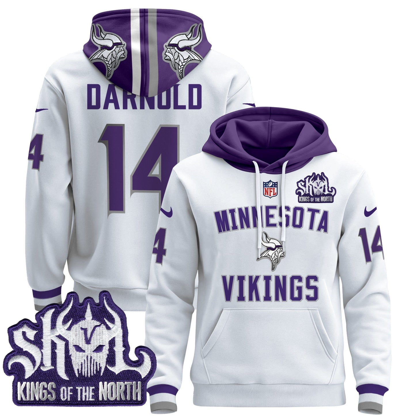 Minnesota Vikings 2024 Pullover Hoodie V4 - All Stitched