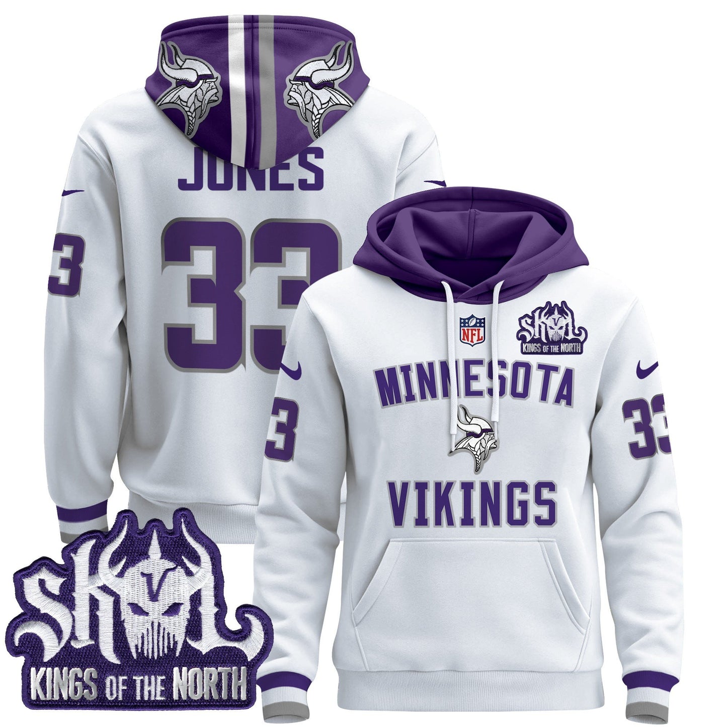 Minnesota Vikings 2024 Pullover Hoodie V4 - All Stitched