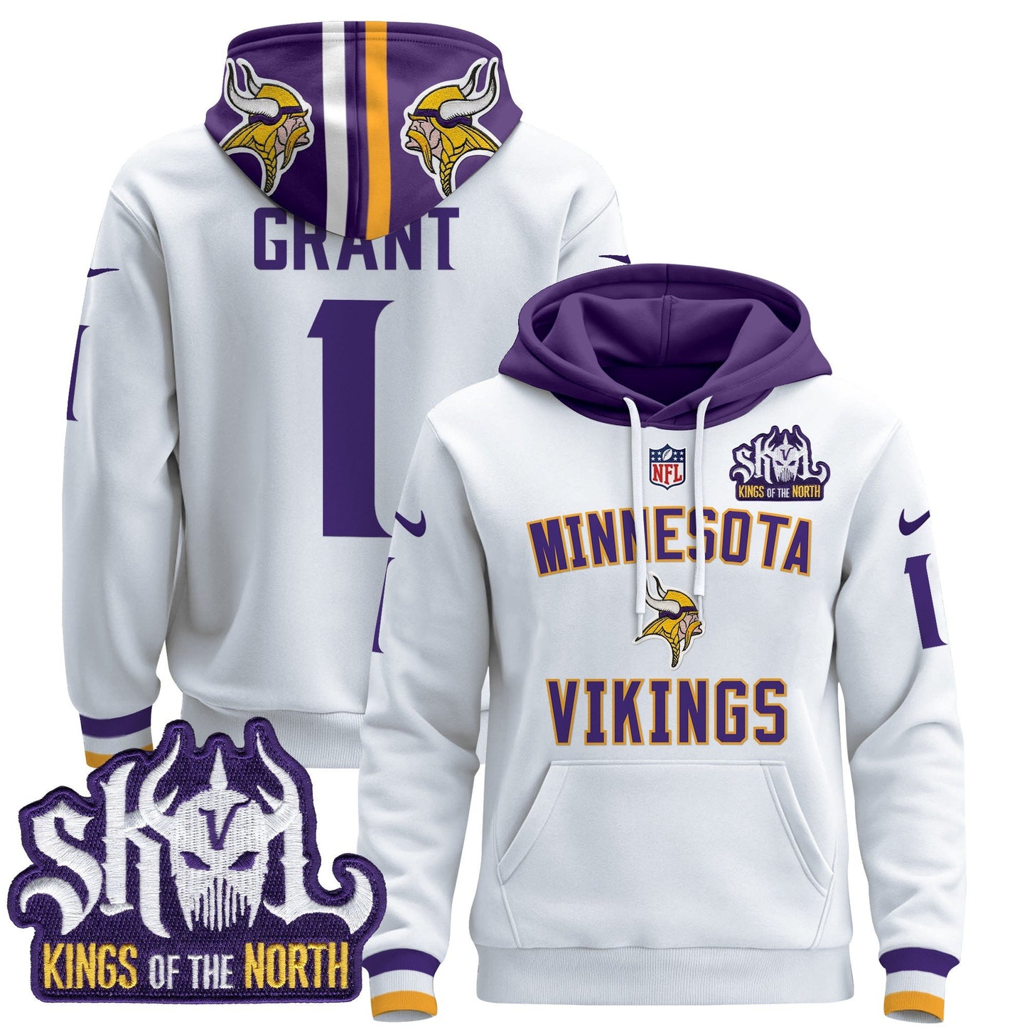 Minnesota Vikings 2024 Pullover Hoodie V4 - All Stitched