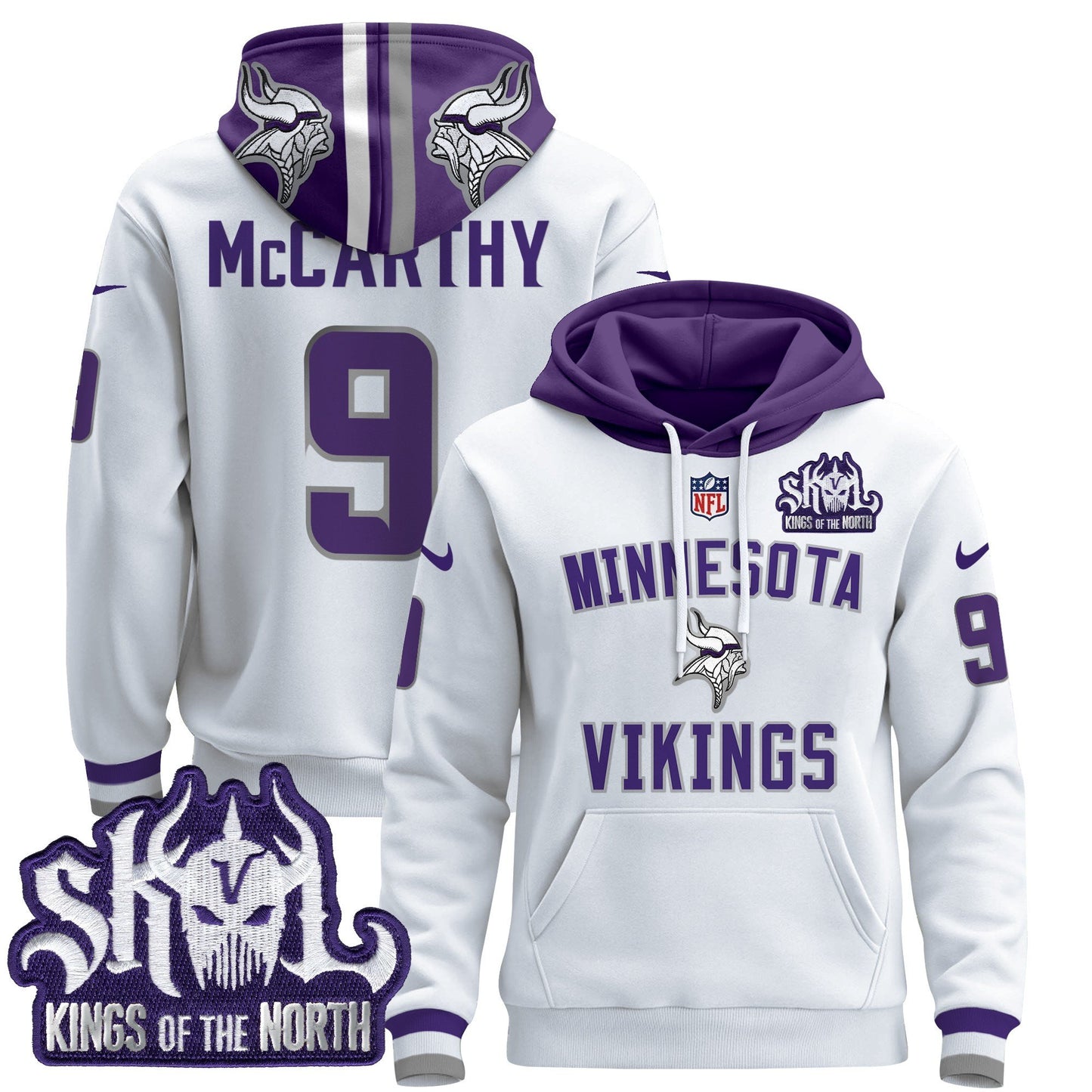 Minnesota Vikings 2024 Pullover Hoodie V4 - All Stitched