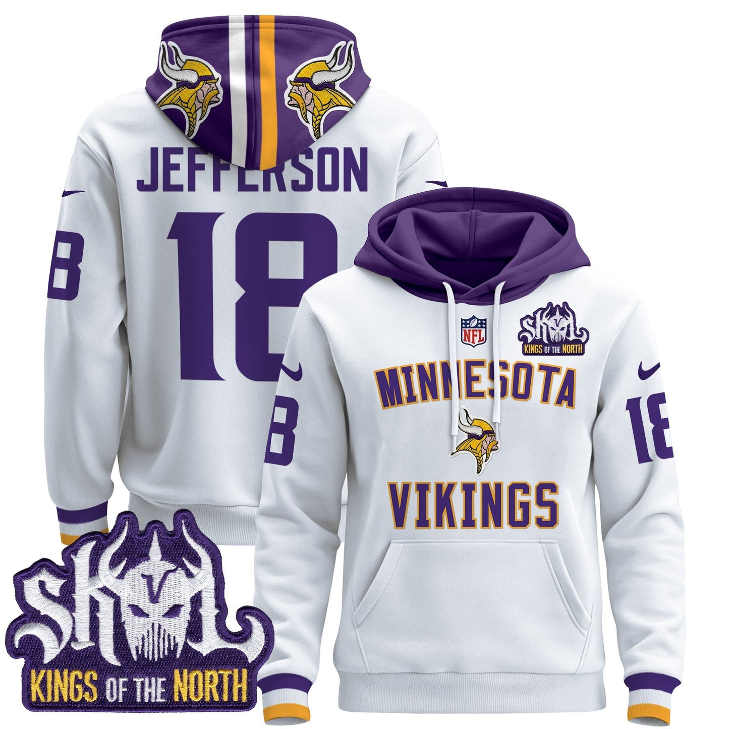 Minnesota Vikings 2024 Pullover Hoodie V4 - All Stitched