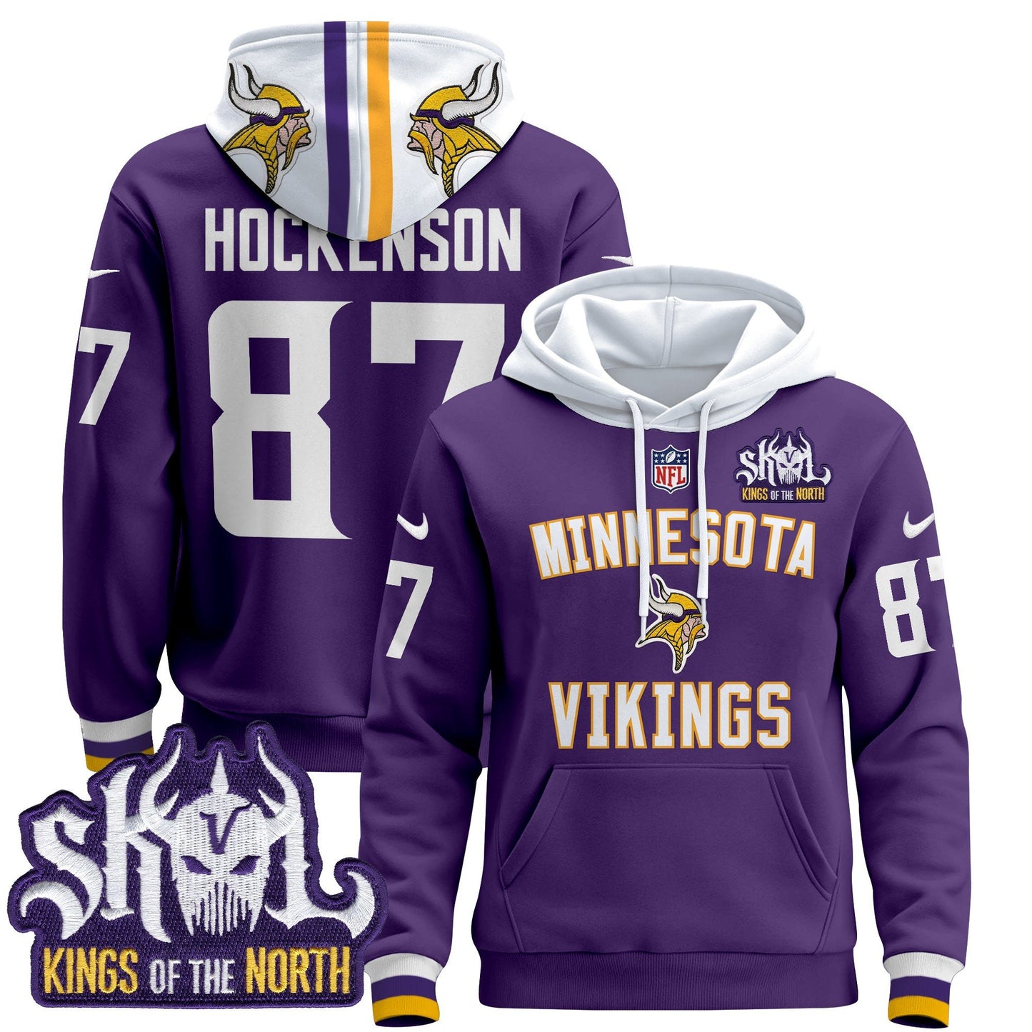 Minnesota Vikings 2024 Pullover Hoodie V4 - All Stitched