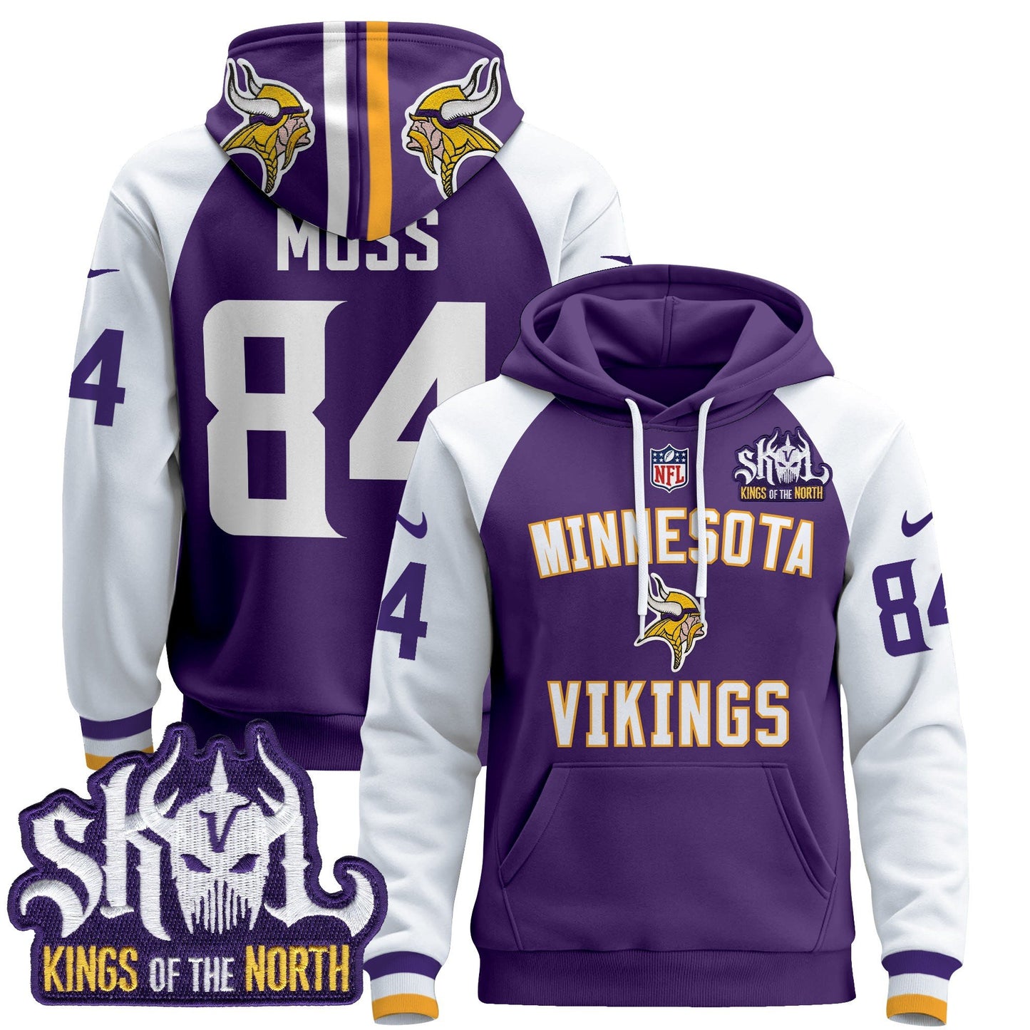 Minnesota Vikings 2024 Pullover Hoodie V4 - All Stitched