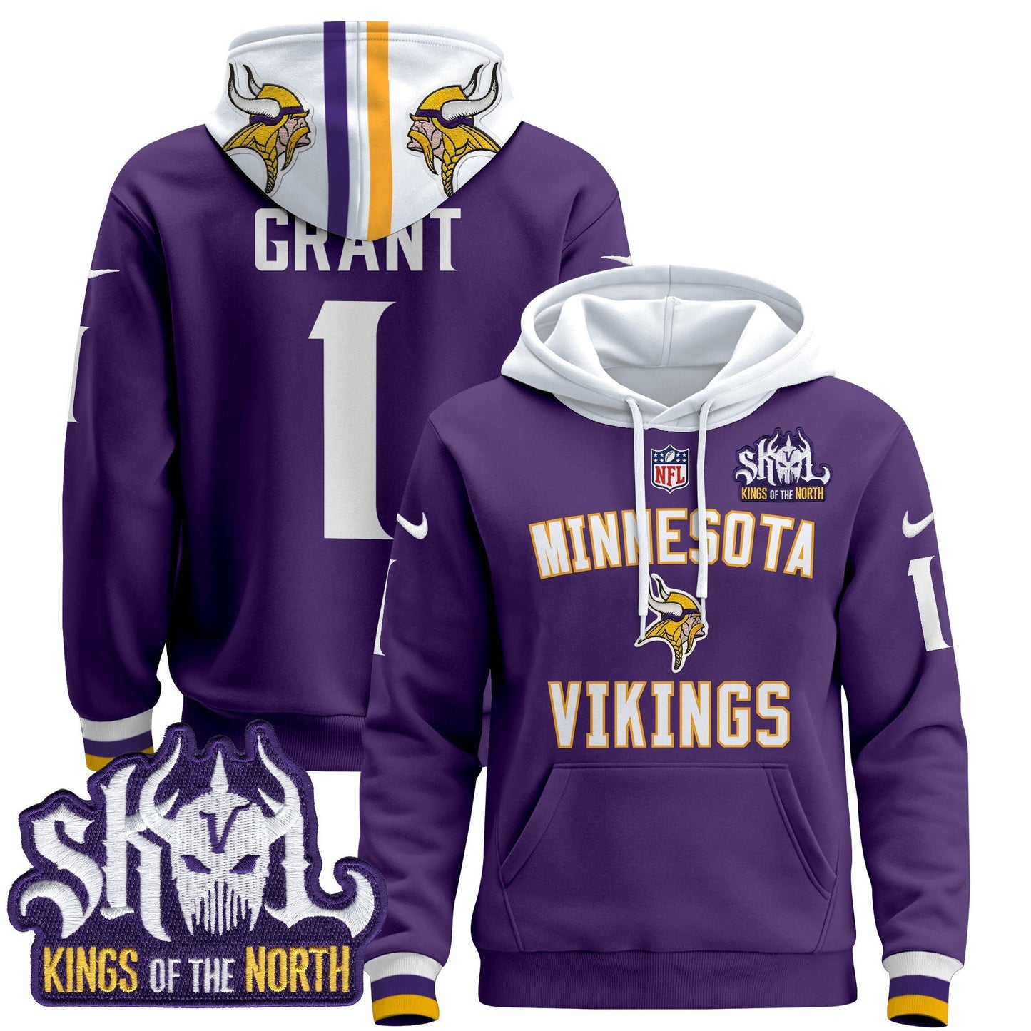 Minnesota Vikings 2024 Pullover Hoodie V4 - All Stitched