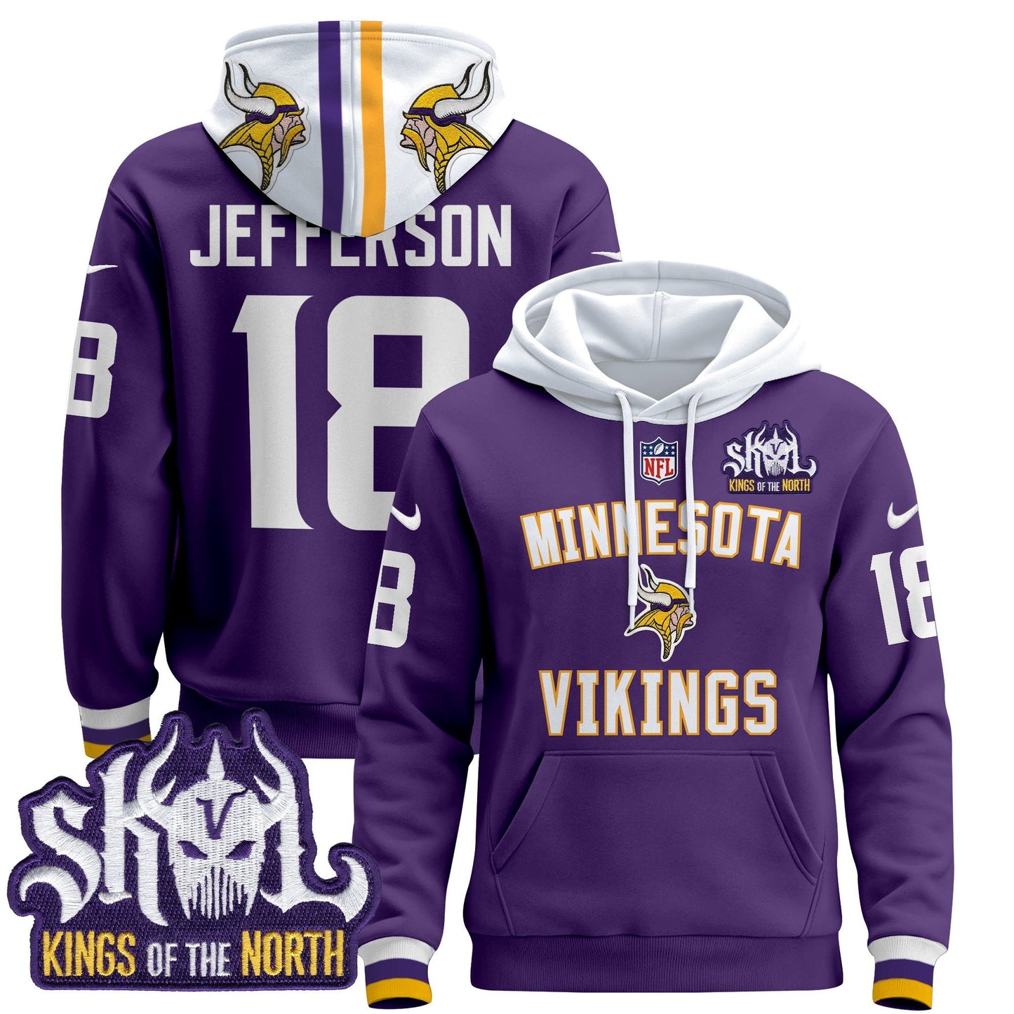 Minnesota Vikings 2024 Pullover Hoodie V4 - All Stitched