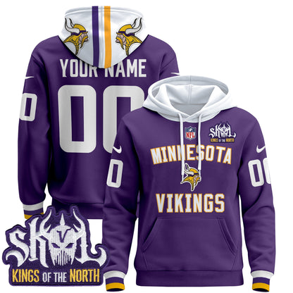 Minnesota Vikings 2024 Custom Pullover Hoodie V4 - All Stitched