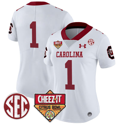 Women's South Carolina Gamecocks 1980 Throwback Cheez-It Citrus Bowl Patch Vapor Limited Jersey - All Stitched