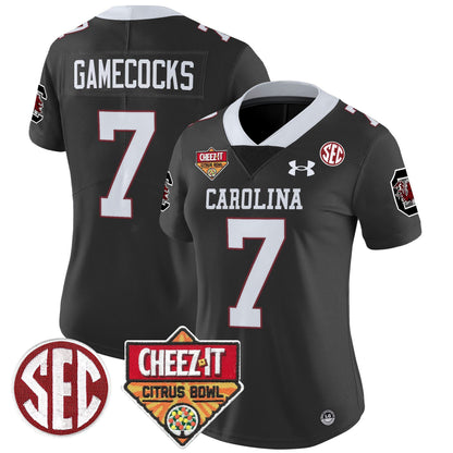 Women's South Carolina Gamecocks 1980 Throwback Cheez-It Citrus Bowl Patch Vapor Limited Jersey - All Stitched