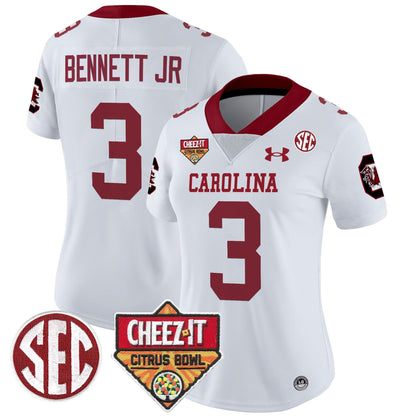 Women's South Carolina Gamecocks 1980 Throwback Cheez-It Citrus Bowl Patch Vapor Limited Jersey - All Stitched