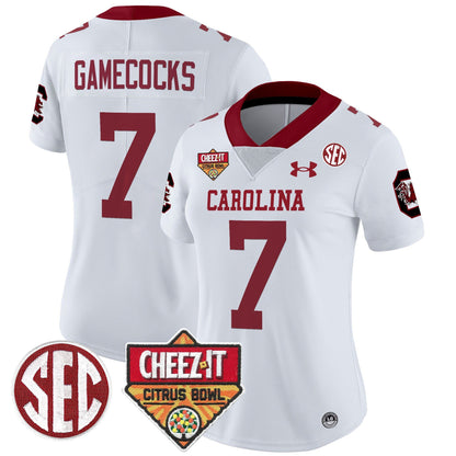 Women's South Carolina Gamecocks 1980 Throwback Cheez-It Citrus Bowl Patch Vapor Limited Jersey - All Stitched