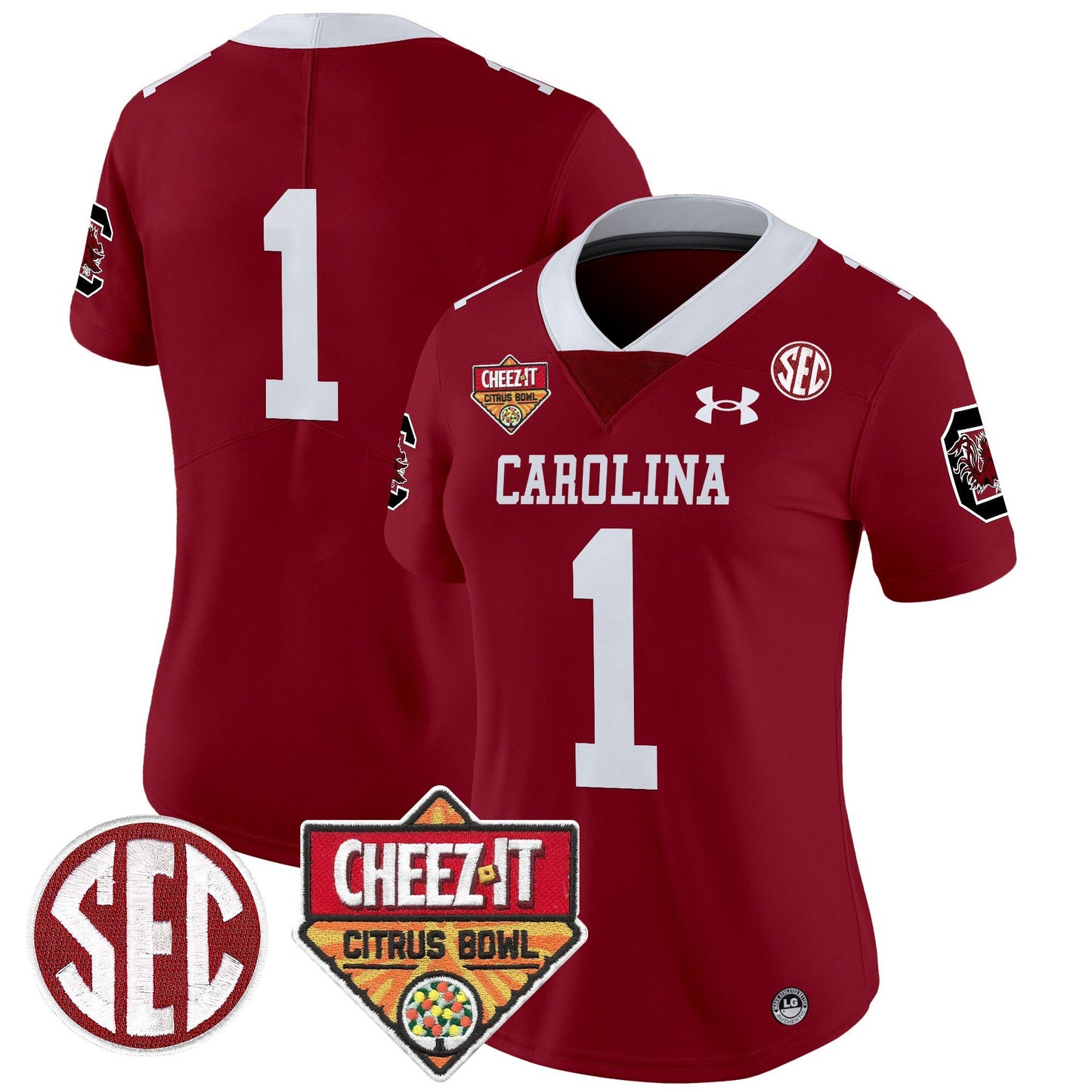 Women's South Carolina Gamecocks 1980 Throwback Cheez-It Citrus Bowl Patch Vapor Limited Jersey - All Stitched