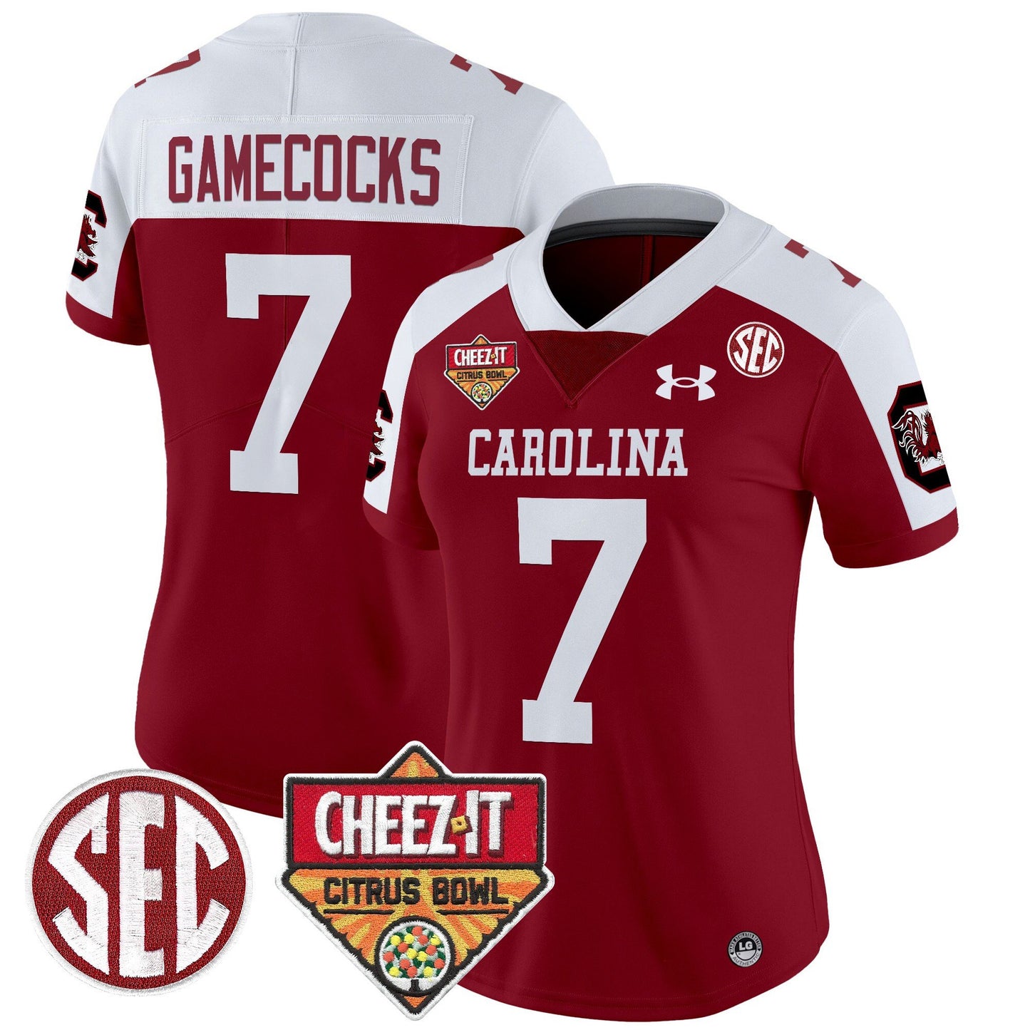 Women's South Carolina Gamecocks 1980 Throwback Cheez-It Citrus Bowl Patch Vapor Limited Jersey - All Stitched