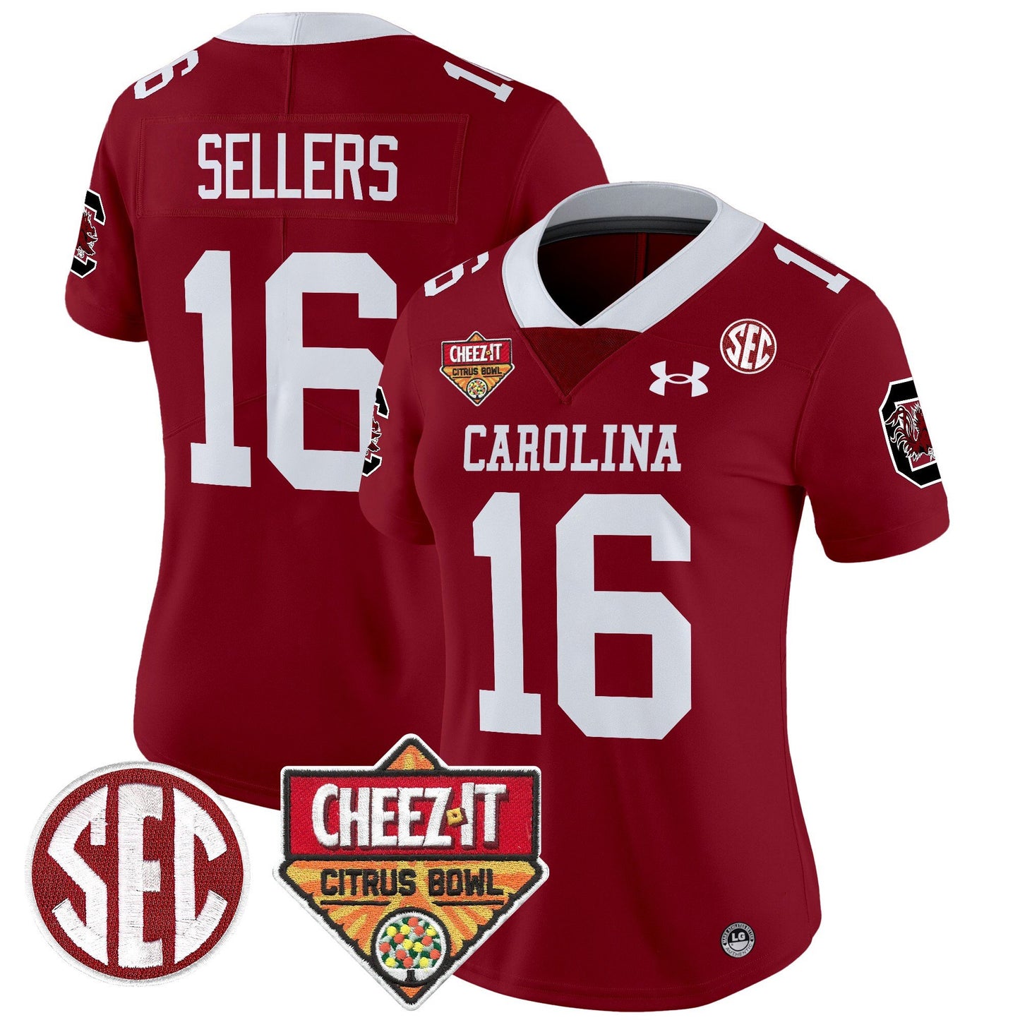 Women's South Carolina Gamecocks 1980 Throwback Cheez-It Citrus Bowl Patch Vapor Limited Jersey - All Stitched