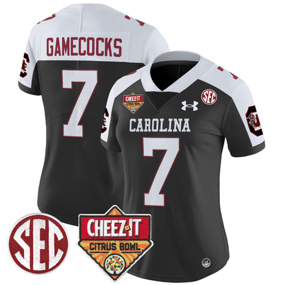 Women's South Carolina Gamecocks 1980 Throwback Cheez-It Citrus Bowl Patch Vapor Limited Jersey - All Stitched