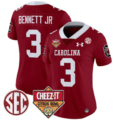 Women's South Carolina Gamecocks 1980 Throwback Cheez-It Citrus Bowl Patch Vapor Limited Jersey - All Stitched