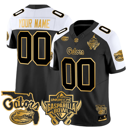 Florida Gators 2024 Gasparilla Bowl Patch Gold Vapor Limited Custom Jersey - All Stitched