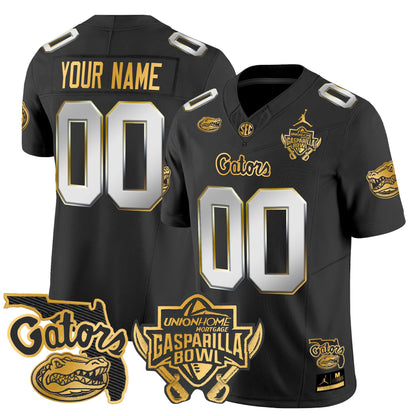 Florida Gators 2024 Gasparilla Bowl Patch Gold Vapor Limited Custom Jersey - All Stitched