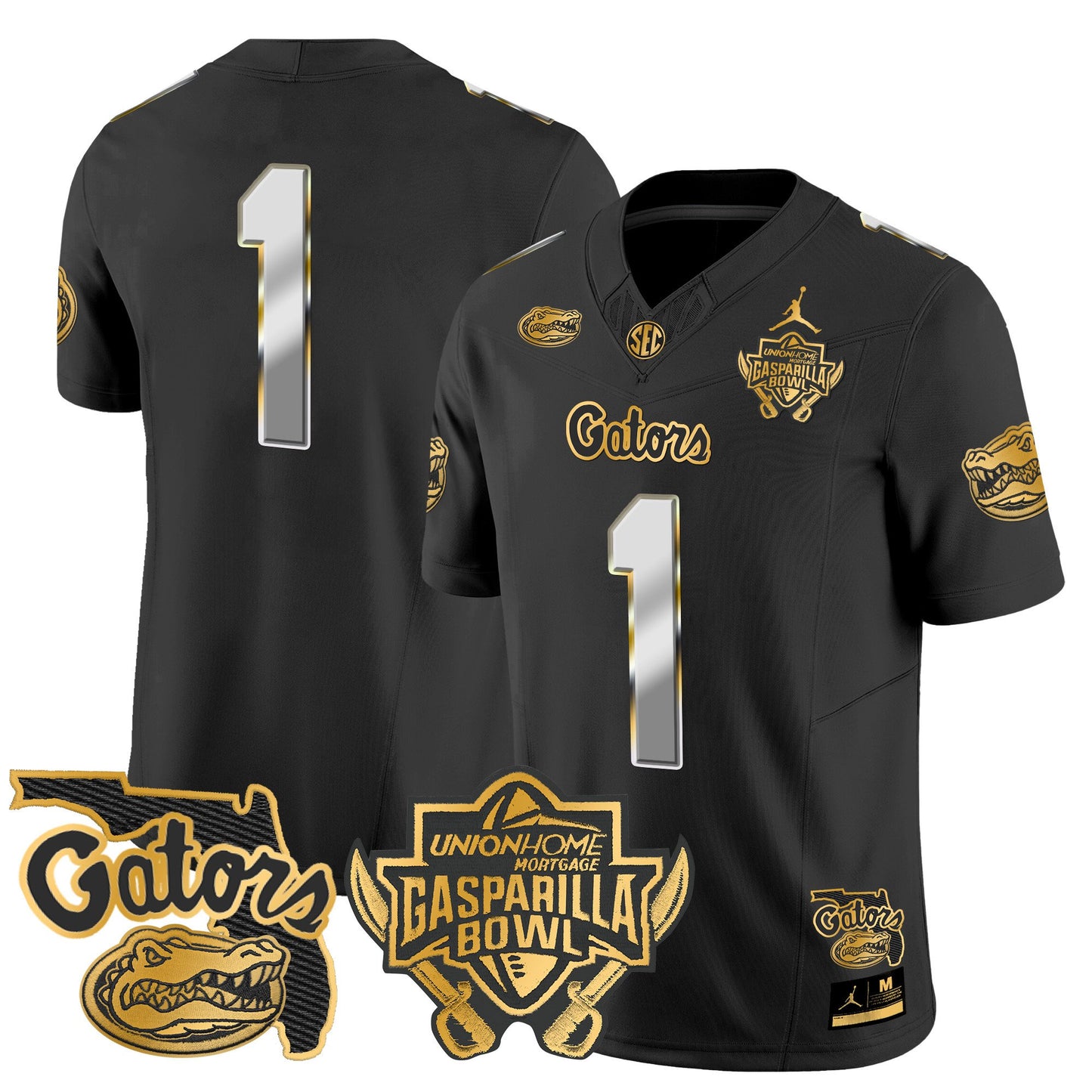 Florida Gators 2024 Gasparilla Bowl Patch Gold Vapor Limited Jersey - All Stitched