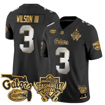 Florida Gators 2024 Gasparilla Bowl Patch Gold Vapor Limited Jersey - All Stitched