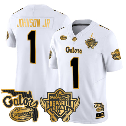 Florida Gators 2024 Gasparilla Bowl Patch Gold Vapor Limited Jersey - All Stitched