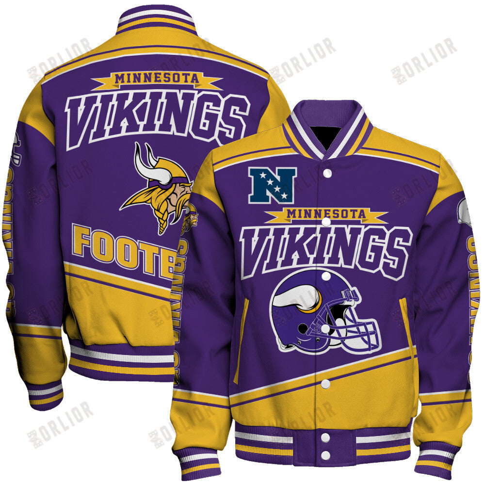 Minnesota Vikings Football Team 2024- 25 We Are Number 1 Unisex Varsity Jacket