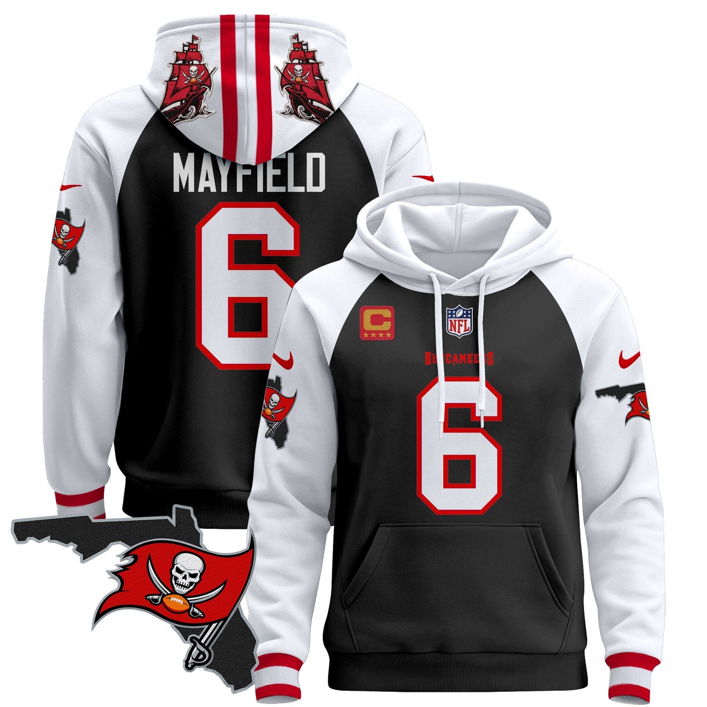 Buccaneers Florida Patch Pullover Hoodie - All Stitched