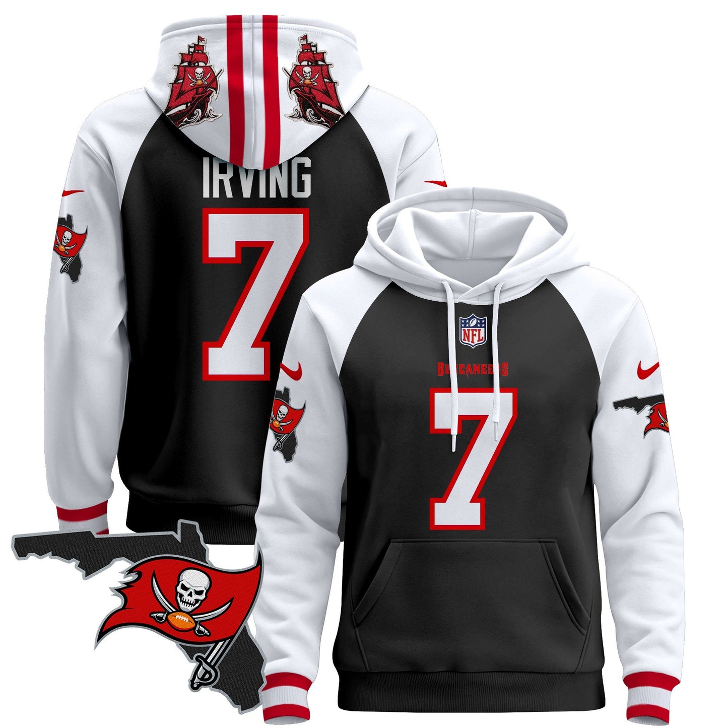 Buccaneers Florida Patch Pullover Hoodie - All Stitched