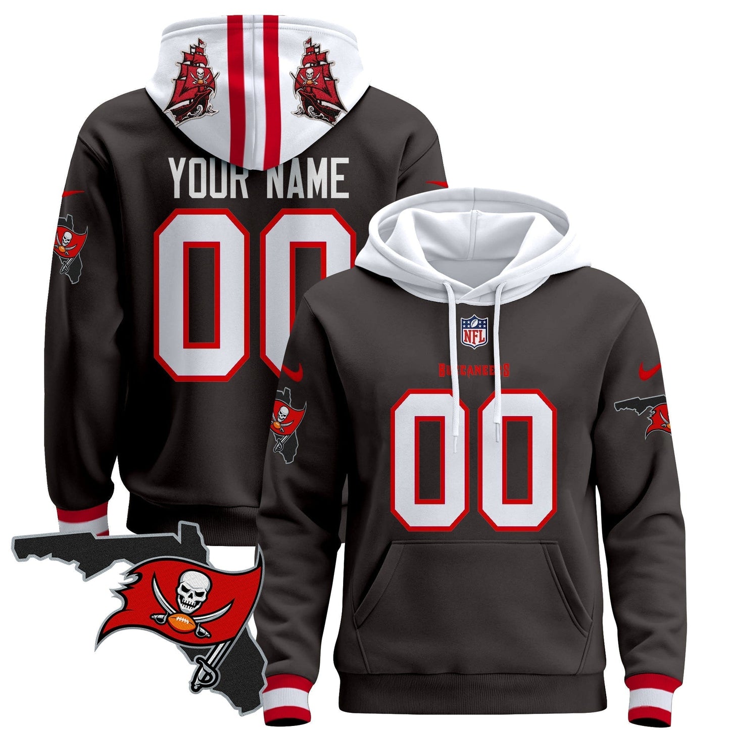 Buccaneers Florida Patch Custom Pullover Hoodie