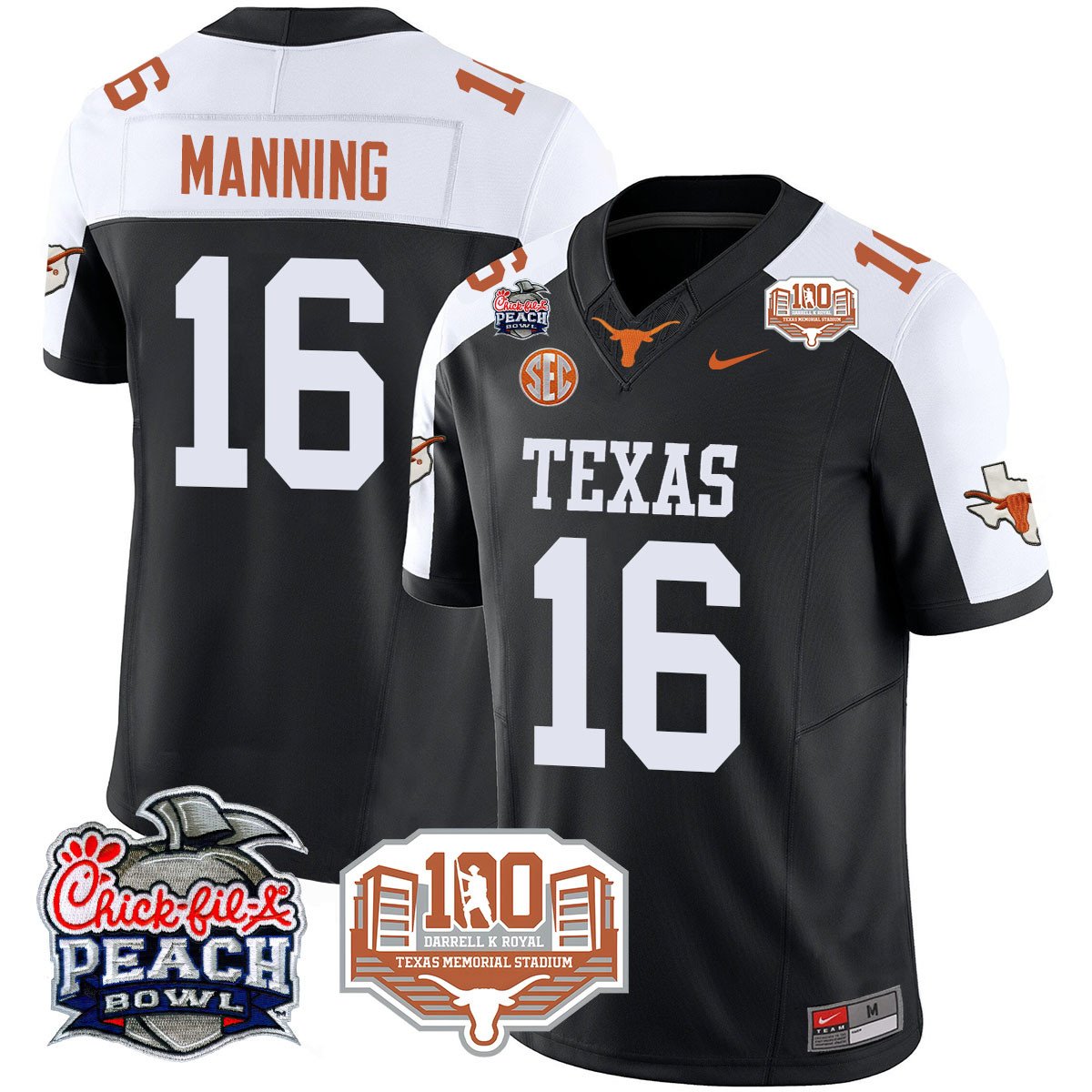 Texas Longhorns 2024 Chick-fil-A Peach Bowl Jersey - All Stitched