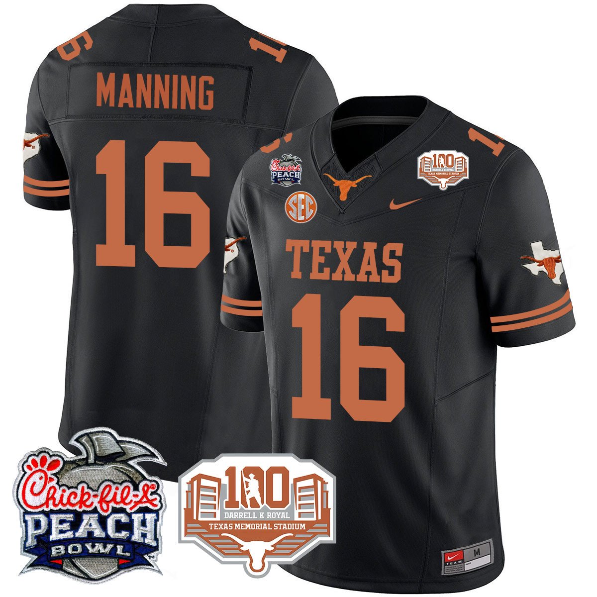 Texas Longhorns 2024 Chick-fil-A Peach Bowl Jersey - All Stitched