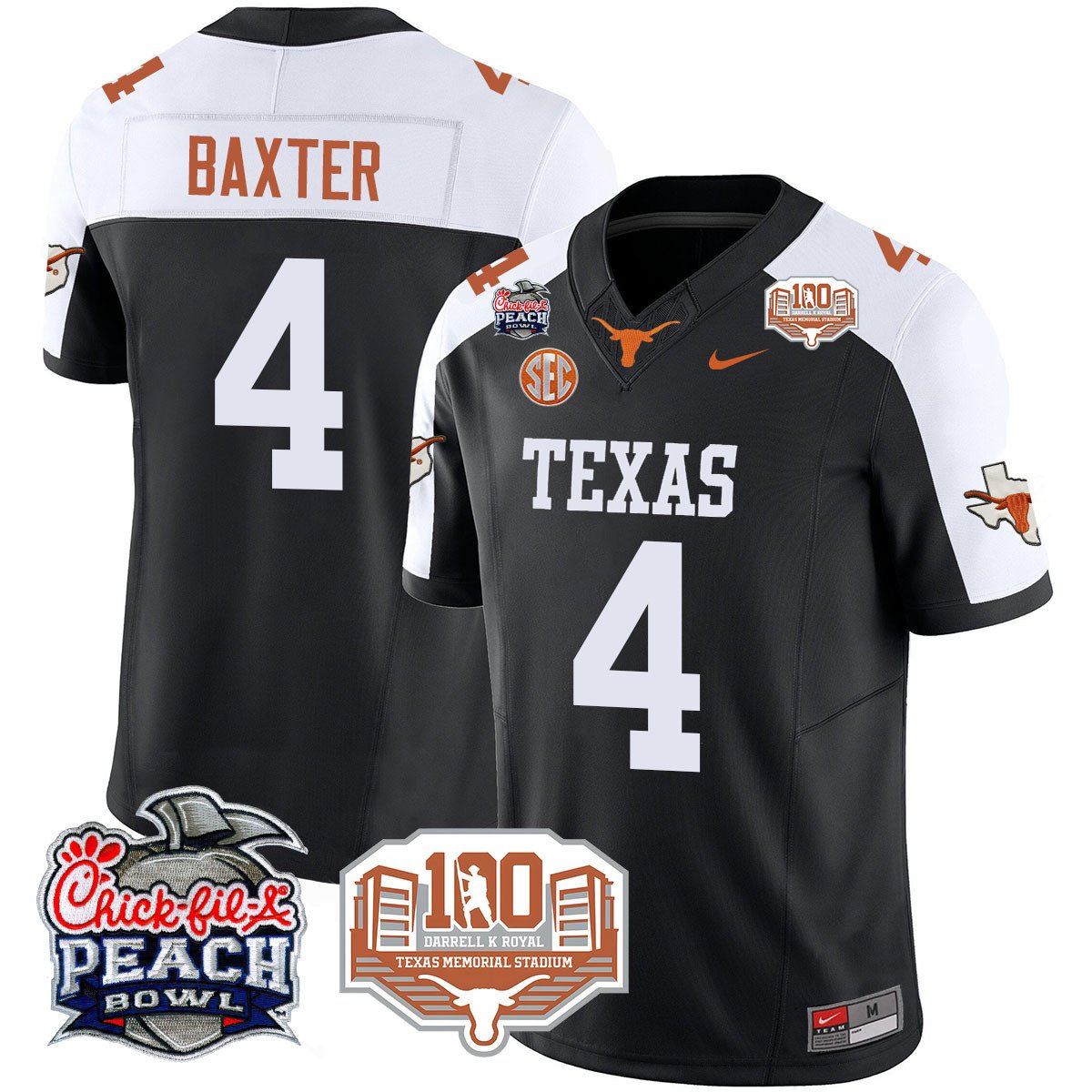 Texas Longhorns 2024 Chick-fil-A Peach Bowl Jersey - All Stitched