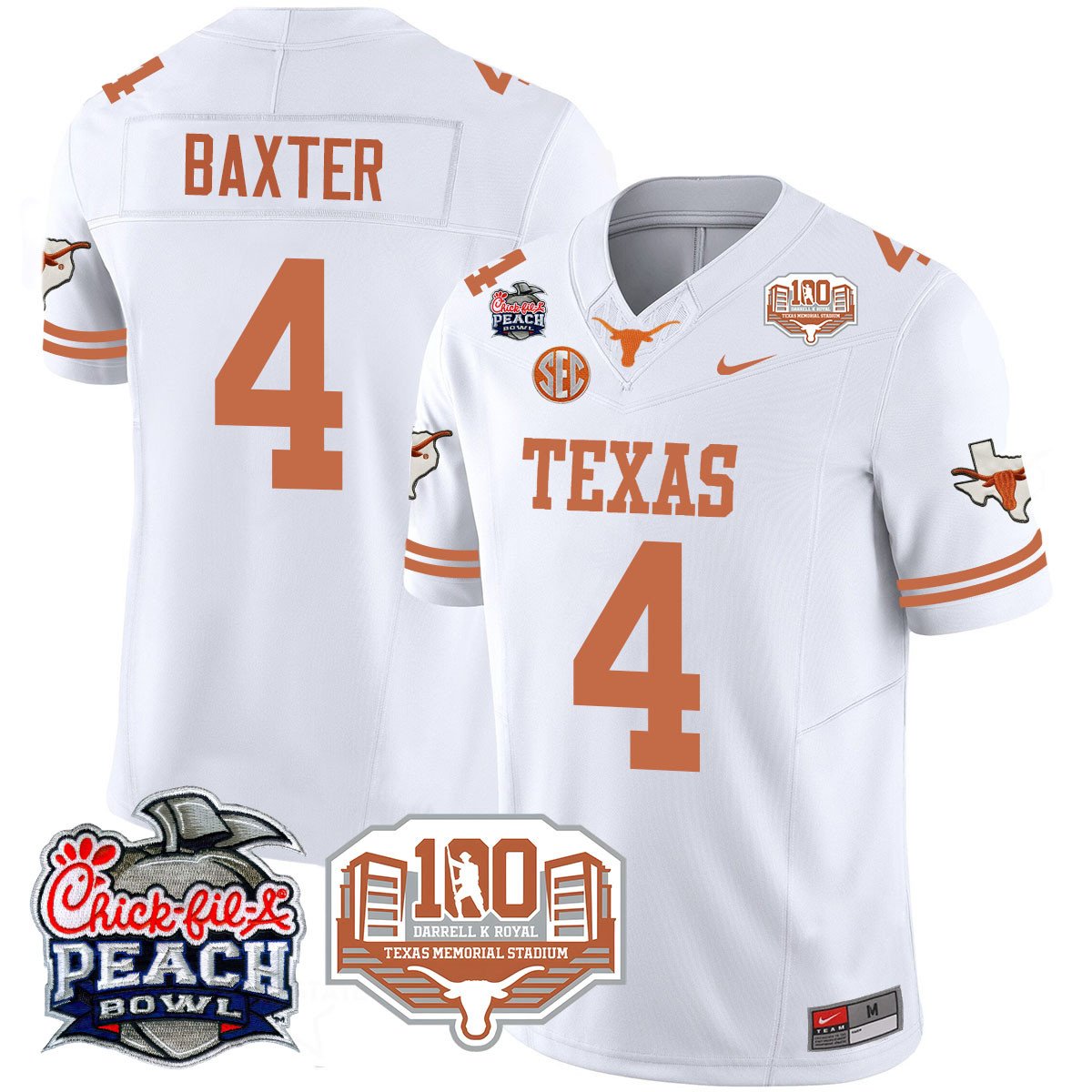 Texas Longhorns 2024 Chick-fil-A Peach Bowl Jersey - All Stitched