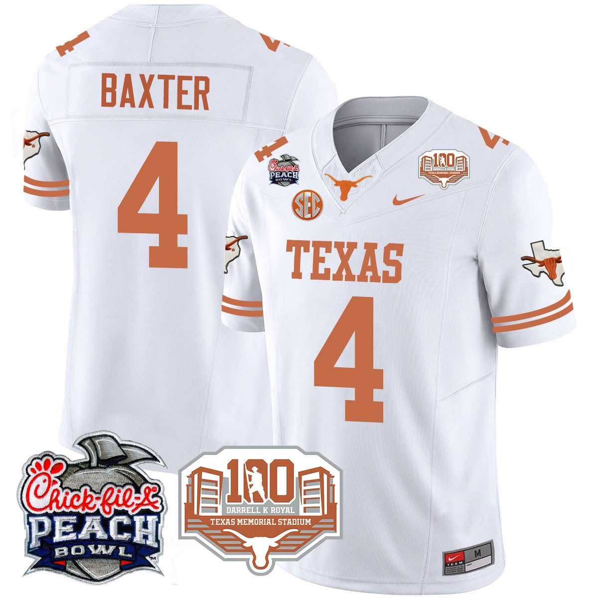 Texas Longhorns 2024 Chick-fil-A Peach Bowl Jersey - All Stitched