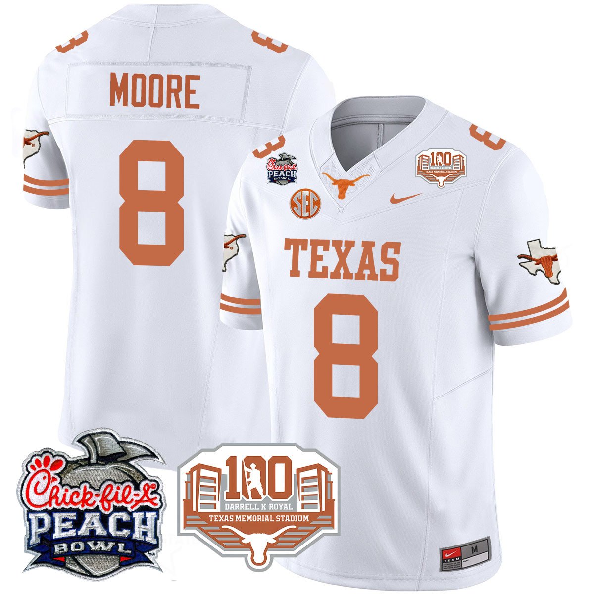 Texas Longhorns 2024 Chick-fil-A Peach Bowl Jersey - All Stitched